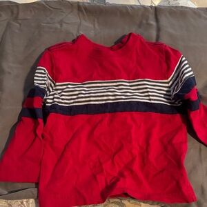 Hanna Andersson Red and Navy Striped Long Sleeve Tee